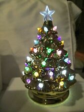 AVON Iconic 2020 Vint Light Up Tree Goldtone w/Multicolor Lights 3 AA Batteries picture