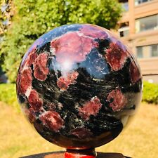 14.19LB Large Natural Garnet Sphere Crystal Firework Stone Ball Reiki Healing picture
