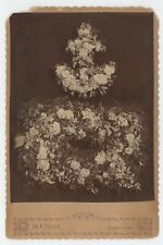 Antique Circa 1880s Cabinet Card Floral Arrangement in Shape of Anchor Olney, IL picture