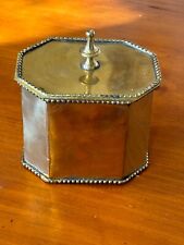 Vtg Solid Brass Hand Crafted in India Hinged Lid Container Excellent Vtg Cond. picture