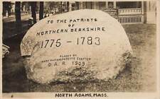 1910 RPPC DAR Stone Monument Northern Berkshire North Adams MA Real Photo P253 picture