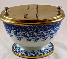 19th Century Spongeware Bowl w/Bands & Lid-RARE picture