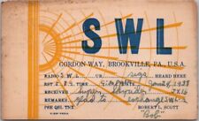 BROOKVILLE, Pennsylvania Postcard QSL Ham Radio Card 
