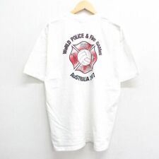 Xl/Used Short Sleeve Vintage T-Shirt Men'S 00S Volleyball Australia Fire Departm picture