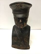 Antique Patent July 30, 1918  WWI General Pershing Still Coin Bank 8” Tall picture
