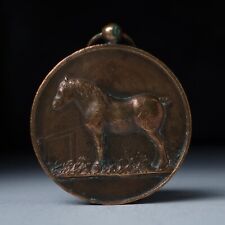 Antique Bronze Draft Horse Medal Medallion Waereghem Belgium 1936 picture