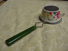 Vintage Small Mesh FLORAL Tea Strainer/Sifter Kitchen Utensil GREEN Bakelite EXC picture