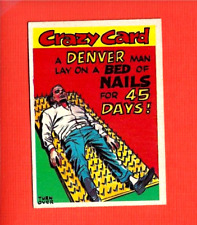 1961 TOPPS CRAZY CARD  #13 A Denver man lay on a bed of nails  WRINKLE picture