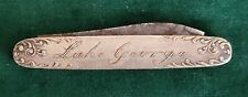 Antique Early Lake George NY Embossed Pocket Knife Souvenir 3