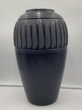 Vintage Heager Large Black W/ Charchol Design Vase  picture