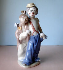 Lladro Pals Forever 2000 Society Figurine #7686 Clown-Girl-Puppies 8.75
