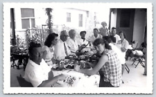 Original Old Outdoor Vintage Antique Photo Picture Family Picnic 1950's picture