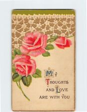 Postcard Embossed Flower Print Greeting Card 