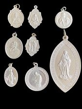 Lot of Vintage Aluminum Catholic Religious Medals Relics Charms Scapulas picture