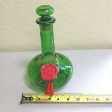 Decanter EMPTY LJ McGuinness & Co Green Glass Bottle with Stopper 25oz Vintage picture