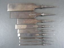 Graduated set of firmer chisel tangs vintage old tools by Sorby Ward Etc picture