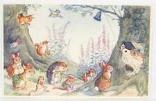 Molly Brett Time for School anthropomorphic animals vintage unused postcard picture