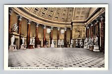 Washington DC, Statuary Hall, US Capitol, East Side, Souvenir Vintage Postcard picture