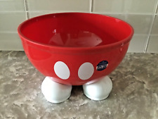 DISNEY MICKEY MOUSE PANTS RED CHIPS PARTY BOWL W WHITE FEET SHOES PLASTIC picture