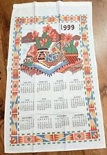 Vintage 1999 Cotton Wall Calendar Kitchen Tea Towel Southwest Themed 16x28