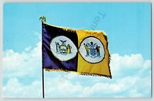 Flag of The Port New York Authority Postcard Cloudy Sky picture