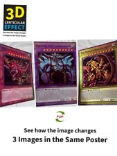 Yu-Gi-Oh-Egyptian God-3D Poster 3D Lenticular Flip Effect,3 In One picture