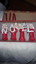 Vintage 1950s Relco Angels NOEL Candle holders Set Japan Rare Red Dresses Box picture