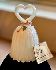 Vintage FENTON Pearly Sentiments Iridescent- Heart Handle Ribbon Bell-w/Tag picture