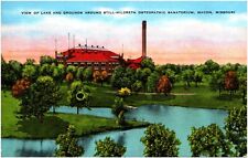 Still-Hildreth Osteopathic Sanatorium Grounds Macon Missouri Linen Postcard picture