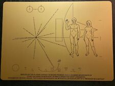 Pioneer plaque 10/11 METAL space probe NASA - with engraved explanation picture