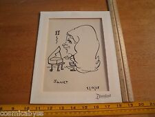1968 Disneyland cel caricature on acetate Janet on Piano picture