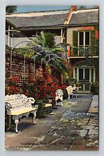 New Orleans LA-Louisiana, Courtyard In Vienx Carre Vintage c1946 Postcard picture
