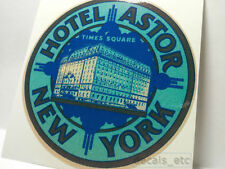 Hotel Astor New York Vintage Style Travel Decal / Vinyl Sticker, Luggage Label picture