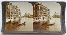 1890's Antique GRAND CANAL IN VENICE Italy REAL PHOTO Stereoview Card picture