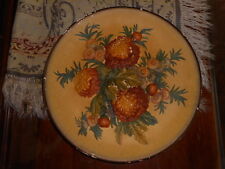 Floral Burnt Orange Chalkware Wall Decor Bossons England Farmhouse Decor Chipped picture