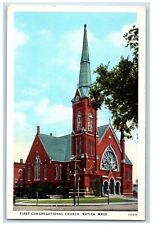 c1930's First Congregational Church Natick Massachusetts MA Vintage Postcard picture