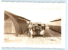Vintage Photo 1946, WW2 US Navy Barracks, Antique Car  , 3.5 x 2.5 picture