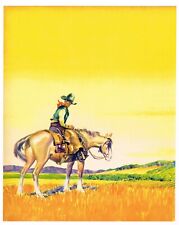 1930S COWBOY STOCK VEGETABLE LABEL HORSE VINTAGE TEXAS WESTERN RODEO ORIGINAL picture