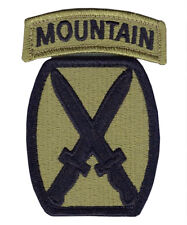 10th Mountain Division OCP Patch W/MTN Tab Sewn Together w/ Hook Fastener (EA) picture