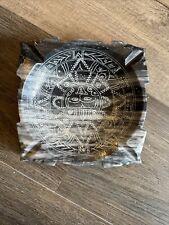 Aztec Mayan Native American Style Gray Marble Colored Carved Stone Ashtray Vtg picture