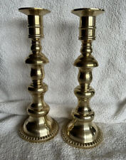SOLID BRASS CANDLE STICKS - Adjustable Height - COMPLIMENTS BY CROWNING TOUCH picture
