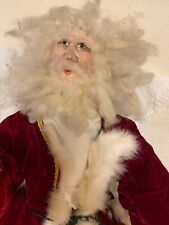 Vintage Victorian Santa, Father Christmas Hand Stitched 19” Christine Bruce picture