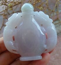 Certified Lavender Natural A Jade jadeite Display Dragon Snuff Bottle 485464 AS picture