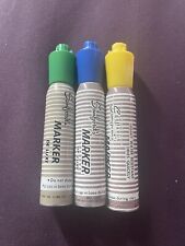 Vintage Lot Sanford King Size Sharpie Green Blue Yellow Metal Permanent Markers picture