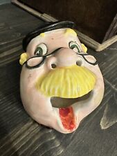 Vintage Shafford Ashtray Old Man Head Yellow Mustache Open Mouth Japan picture