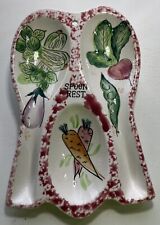 VTG 1960s 3 Spoon Rest Ceramic Mid Century Vegetable Kitchen stove house wife picture