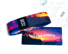 ZOX **FIND YOUR PARADISE** Silver Strap large NIP Wristband w/Card picture
