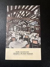 LINEN ADVERTISING Postcard-WISCONSIN-Milwaukee-Karl Ratzchs Old World Restaurant picture