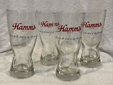 Set of 4-1960's Hamm's Beer Land Of Sky Blue Waters TALL Sham Glasses, VERY NICE picture