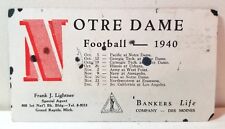 1940 University of Notre Dame football schedule, ink blotter picture